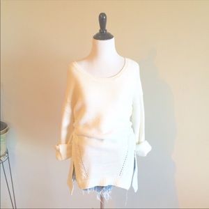 Bar III Slouchy Sweater with Zippers